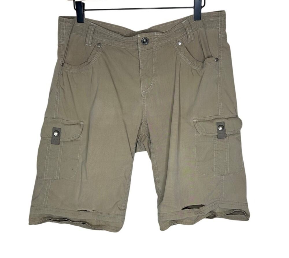 Kuhl Shorts Womens 12 The Law Green Stretch Cotton Nylon Utility Cargo Hiking